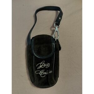 Juicy Couture Vintage Phone Holder Y2K Black Flap Zipper Pouch Hard To Find